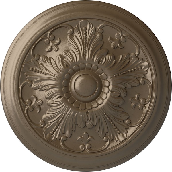 Ekena Millwork Vienna Ceiling Medallion (Fits Canopies up to 3 1/4"), Hand-Painted Warm Silver, 16 7/8"OD x 5/8"P CM17VIWSS - main